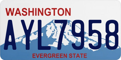 WA license plate AYL7958