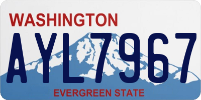 WA license plate AYL7967