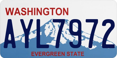 WA license plate AYL7972