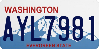 WA license plate AYL7981