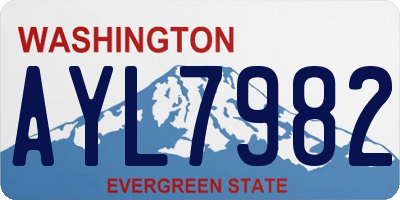 WA license plate AYL7982
