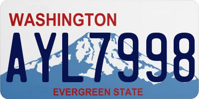 WA license plate AYL7998