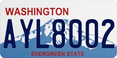 WA license plate AYL8002