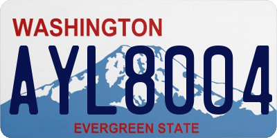 WA license plate AYL8004