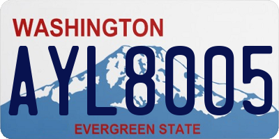 WA license plate AYL8005