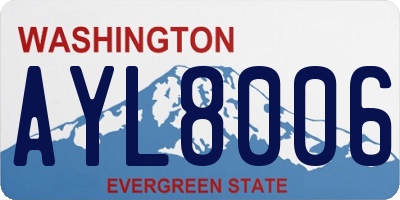 WA license plate AYL8006