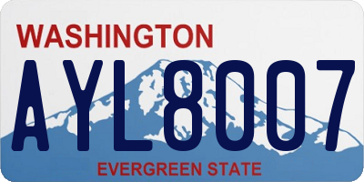 WA license plate AYL8007