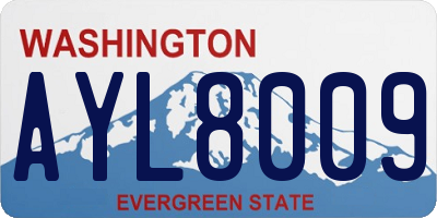 WA license plate AYL8009