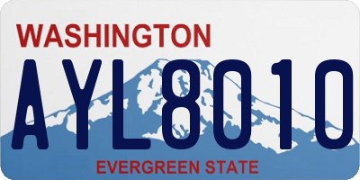 WA license plate AYL8010