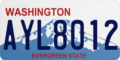 WA license plate AYL8012