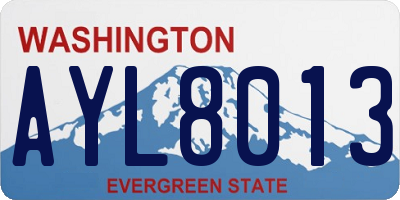 WA license plate AYL8013