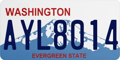 WA license plate AYL8014
