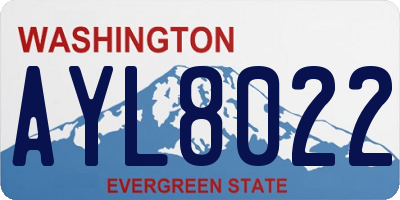 WA license plate AYL8022