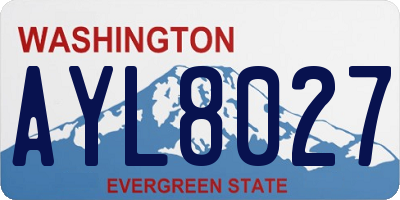 WA license plate AYL8027