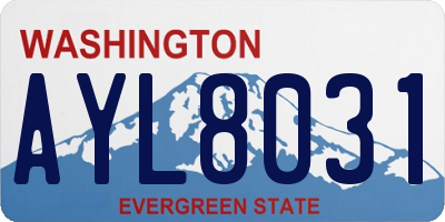 WA license plate AYL8031