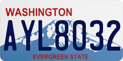 WA license plate AYL8032