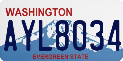 WA license plate AYL8034