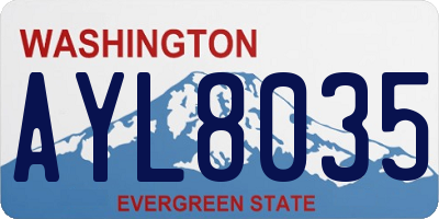 WA license plate AYL8035