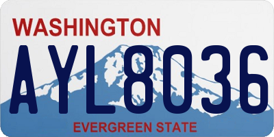 WA license plate AYL8036