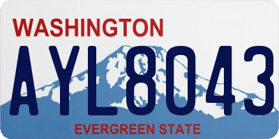 WA license plate AYL8043