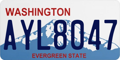 WA license plate AYL8047
