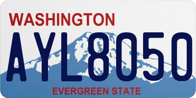 WA license plate AYL8050
