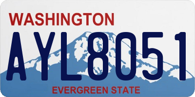 WA license plate AYL8051
