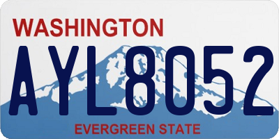 WA license plate AYL8052