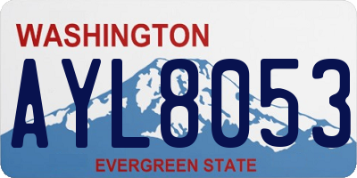 WA license plate AYL8053