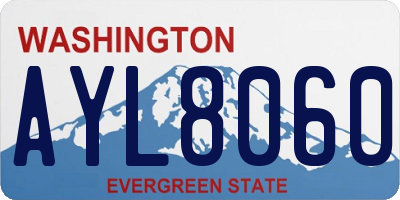 WA license plate AYL8060