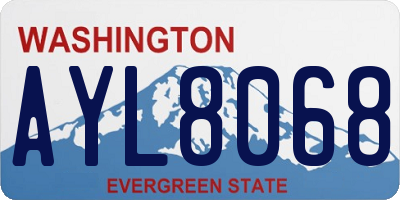 WA license plate AYL8068