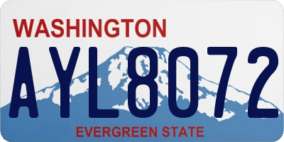 WA license plate AYL8072