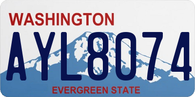WA license plate AYL8074