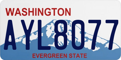 WA license plate AYL8077