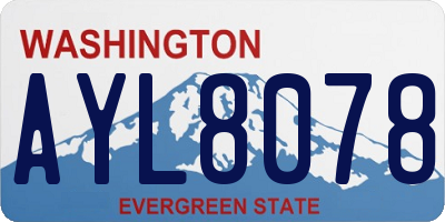 WA license plate AYL8078