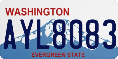 WA license plate AYL8083