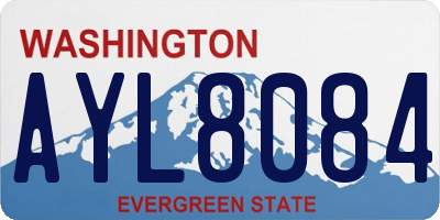 WA license plate AYL8084