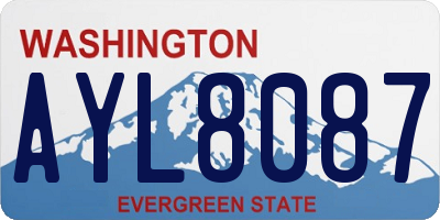 WA license plate AYL8087