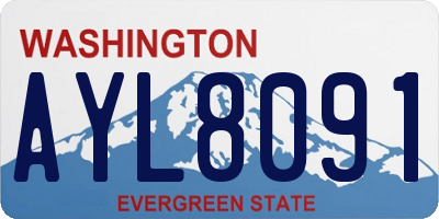 WA license plate AYL8091