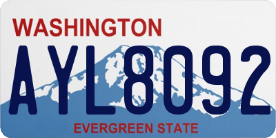 WA license plate AYL8092