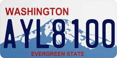 WA license plate AYL8100