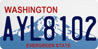 WA license plate AYL8102