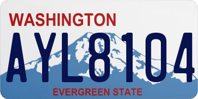 WA license plate AYL8104