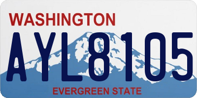 WA license plate AYL8105