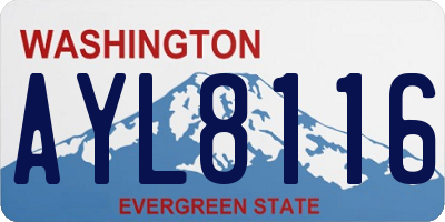 WA license plate AYL8116