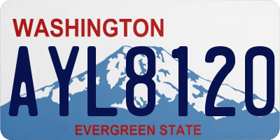 WA license plate AYL8120