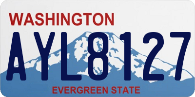 WA license plate AYL8127