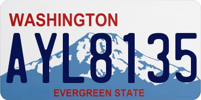 WA license plate AYL8135
