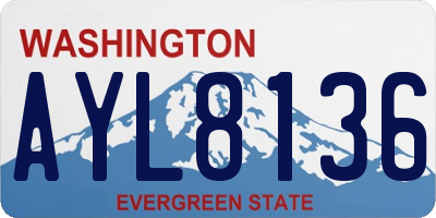 WA license plate AYL8136