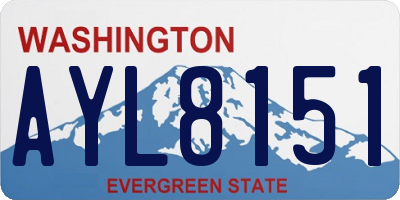 WA license plate AYL8151
